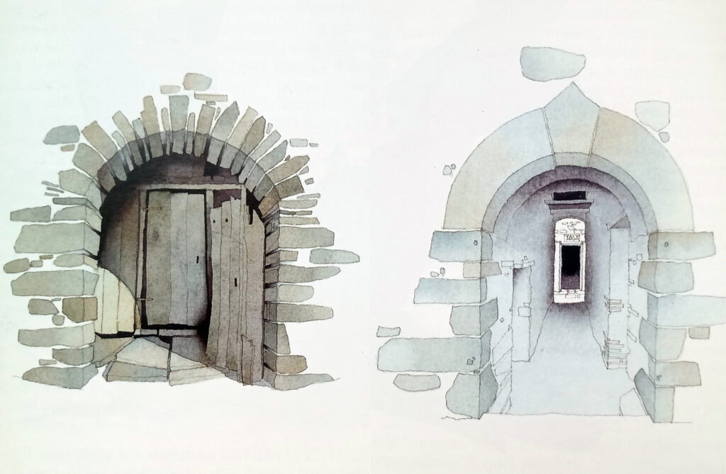 Bill Homes. Portale a Le Fabbriche Nuove e a Monachino. Da "Le pietre dell'Alta Limentra Orientale".